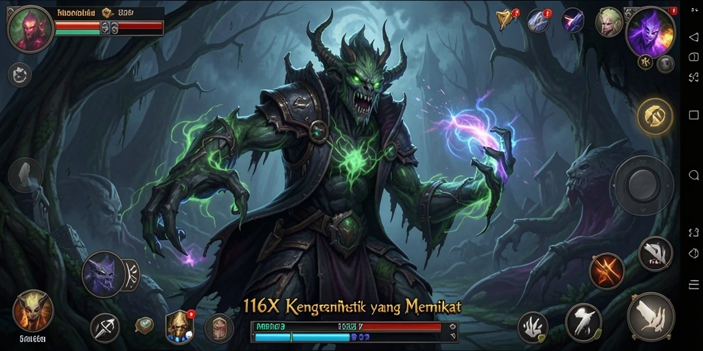 Screenshot gameplay menakutkan dari 116X dengan atmosfer gelap yang mencekam.