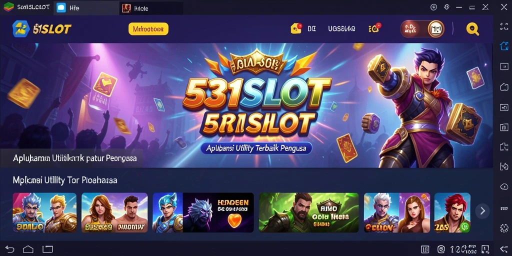 Tampilan antarmuka aplikasi Utility 531SLOT yang user-friendly.
