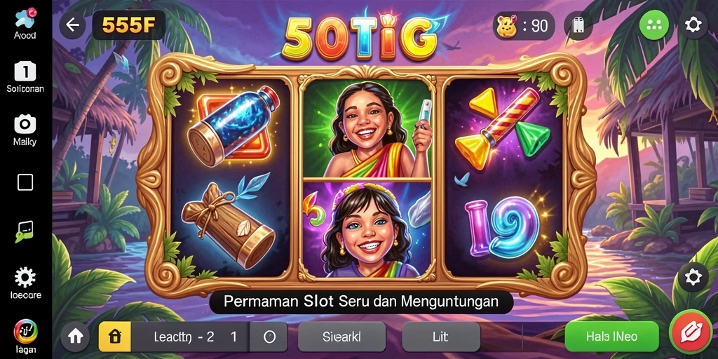 Tampilan gameplay Slot yang mengasyikkan dan penuh warna di 555F.