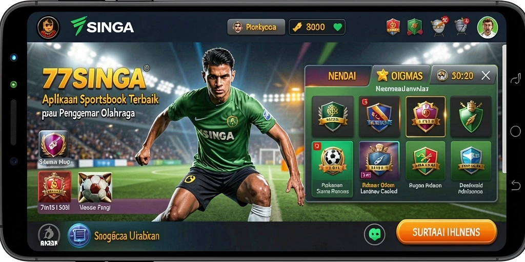 Tampilan gameplay taruhan olahraga di aplikasi 77SINGA.