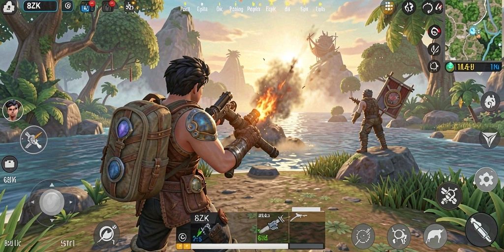 Menampilkan gameplay 8ZK dengan dunia terbuka yang luas dan beragam aktivitas.