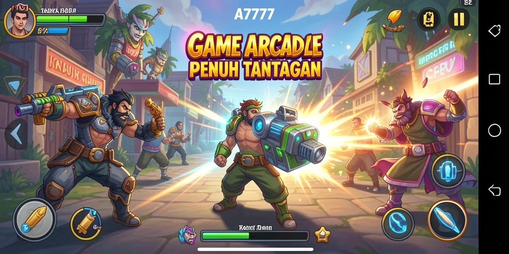 Tangkapan layar A7777 menunjukkan momen penuh aksi dalam permainan Arcade.