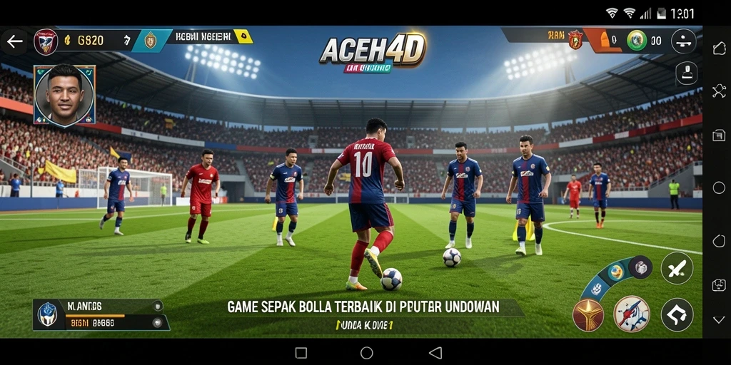 Tampilan seru gameplay ACEH4D dalam laga sepak bola.
