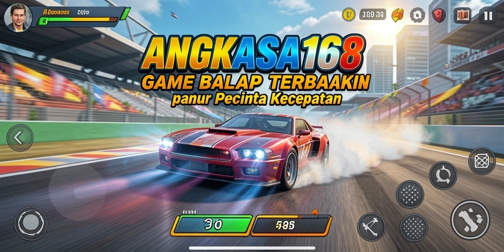 Tampilan gameplay balap yang mendebarkan dan mendetail di ANGKASA168.