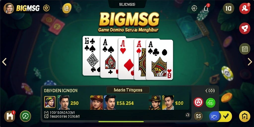 Gameplay seru di BIGMSG dengan teman-teman dalam permainan Domino.