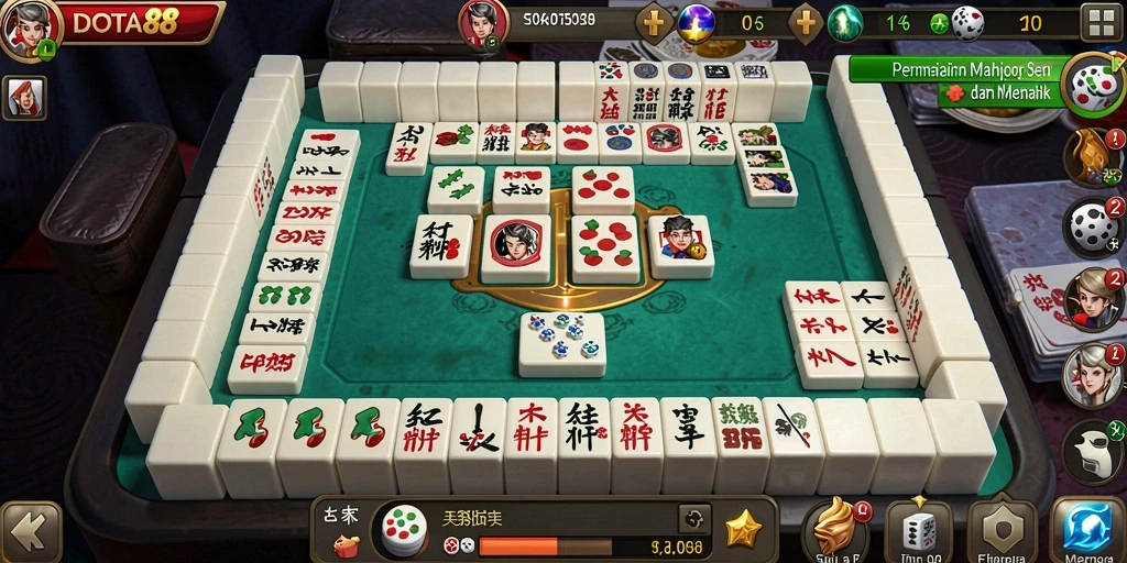 Tampilan gameplay DOTA88 yang mengesankan saat bermain Mahjong.