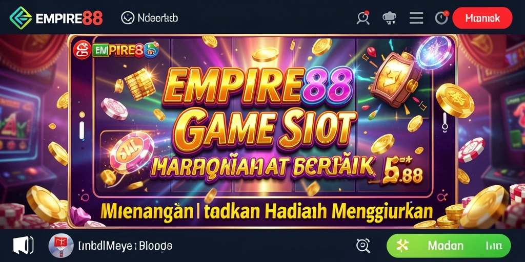 Screenshot gameplay <strong>EMPIRE88</strong> menunjukkan mesin slot yang menarik dengan fitur bonus.