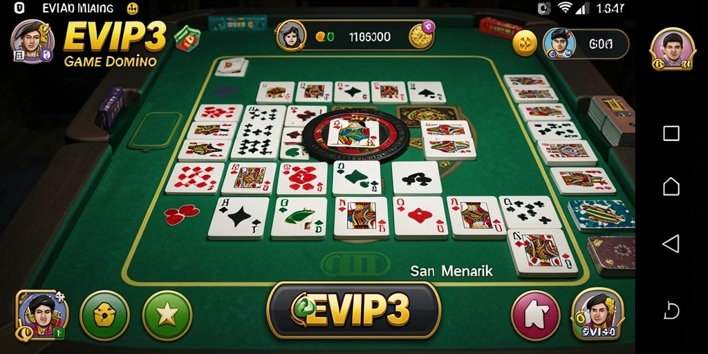 Screenshot gameplay menampilkan pemain sedang beradu strategi dalam permainan Domino.