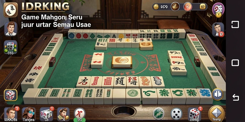 Screenshot utama IDRKING menampilkan gameplay Mahjong yang menarik.