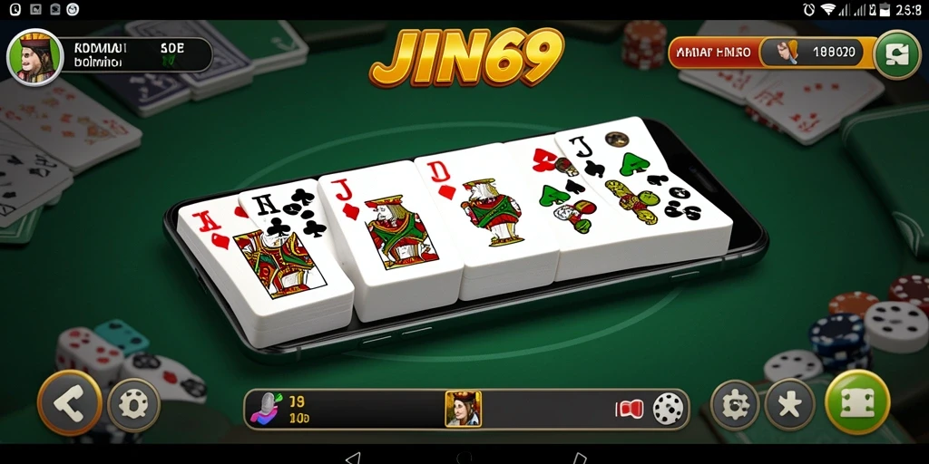 Gameplay seru dalam JIN69 dengan kartu Domino yang penuh warna.