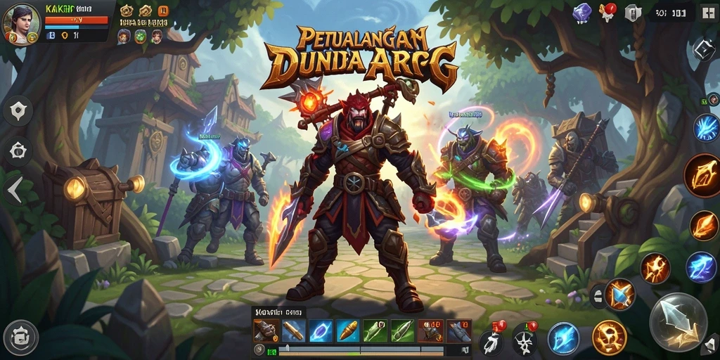Gameplay KAKRP yang seru dengan pertarungan dinamis.