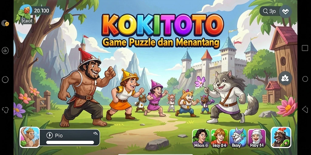 Screenshot gameplay KOKITOTO dengan teka-teki yang menarik.