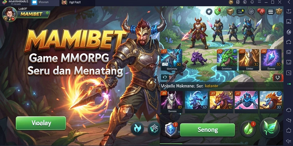 Screenshot utama MAMIBET menunjukkan aksi seru dalam gameplay MMORPG.