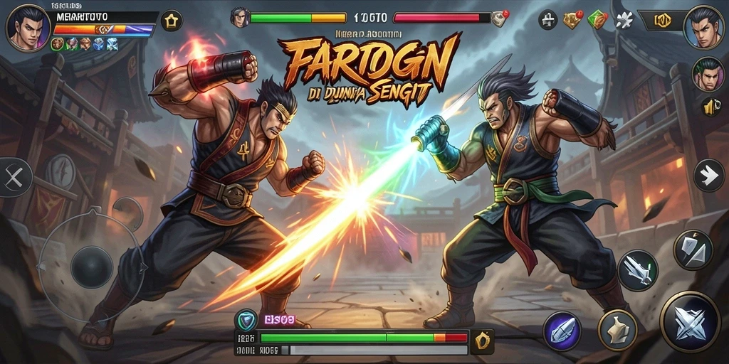 Screenshot gameplay MERAHTOTO memperlihatkan pertarungan seru yang mendebarkan.