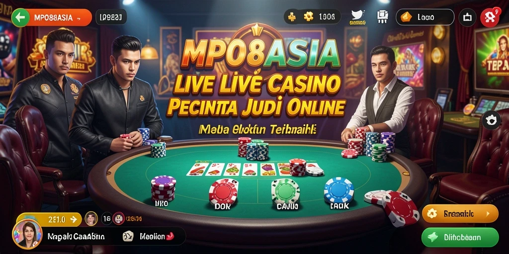 Screenshot MPO88ASIA menampilkan dealer langsung dalam aksi permainan Live Casino.
