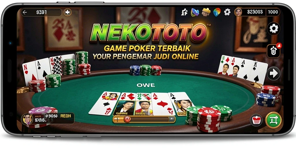 Tampilan gameplay Poker yang seru dan mendebarkan di NEKOTOTO.