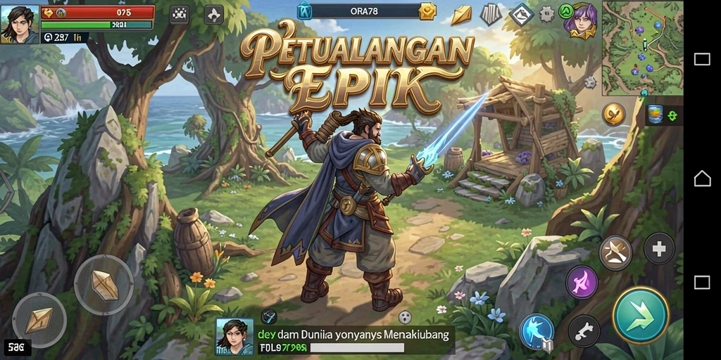 Tangkapan layar gameplay ORA78 yang menampilkan petualangan seru.