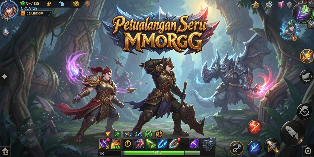 Tangkapan layar gameplay ORCA128 menunjukkan petualangan seru dalam dunia MMORPG.