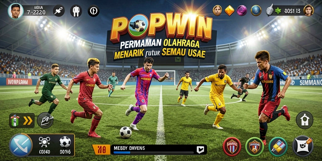 Screenshot menunjukkan gameplay seru dalam olahraga kompetitif.