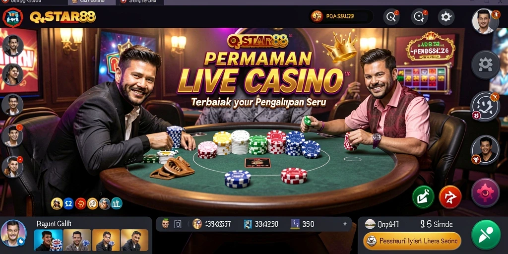 Tampilan gameplay Live Casino yang menarik dan interaktif di QQSTAR88.