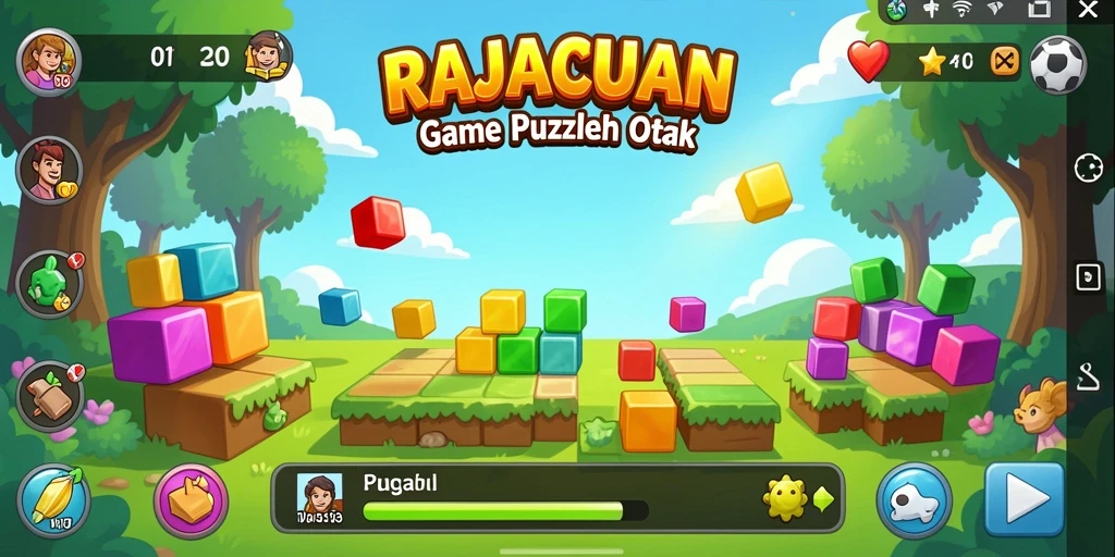 Screenshot gameplay RAJACUAN menampilkan tantangan Puzzle yang menarik.