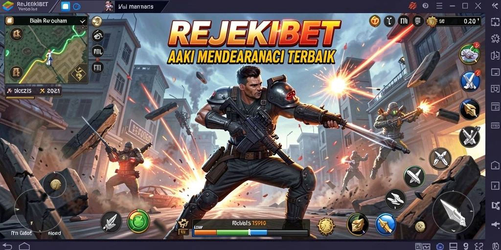 Gameplay seru REJEKIBET dengan pertarungan dinamis.