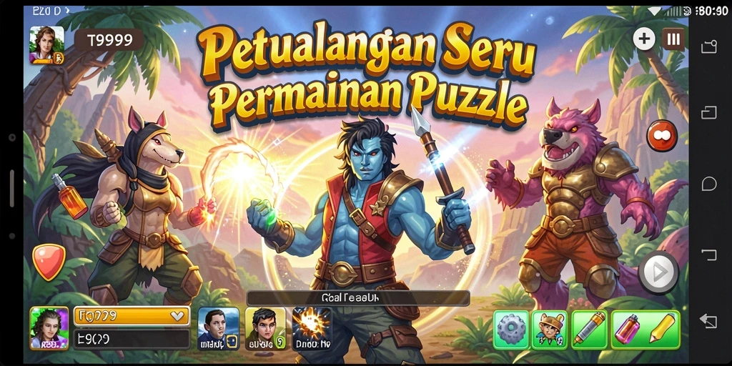 Screenshot T9999 menampilkan gameplay Puzzle yang seru dan menantang.