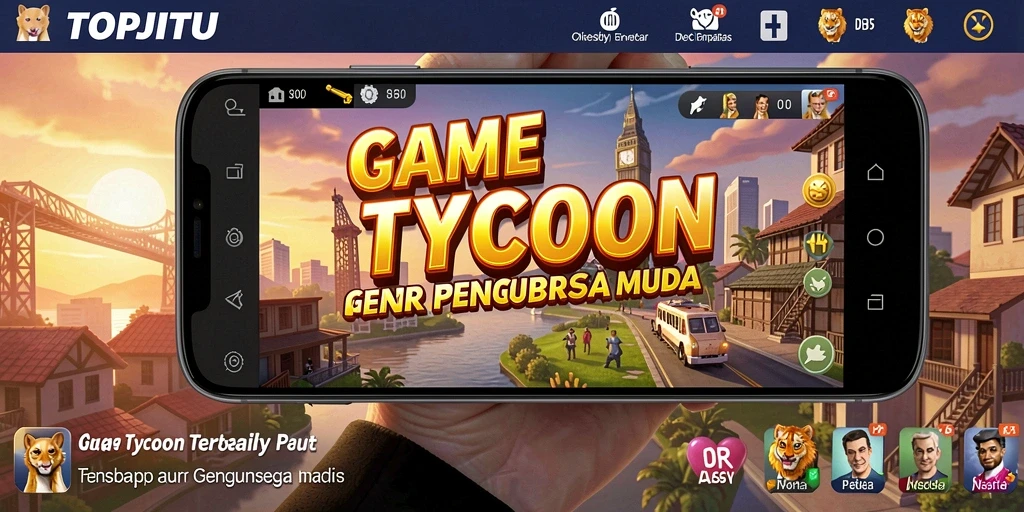 Screenshot gameplay TOPJITU yang menampilkan dinamika bisnis Tycoon.