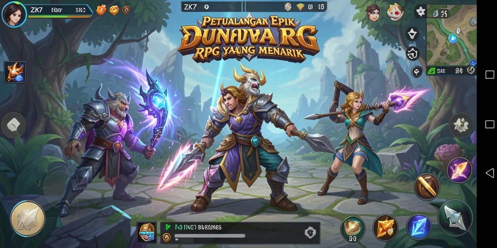 Tampilan gameplay ZK7 yang menarik dan penuh aksi RPG.